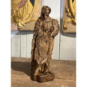 Vierge à l’enfant bois sculpté 17 eme