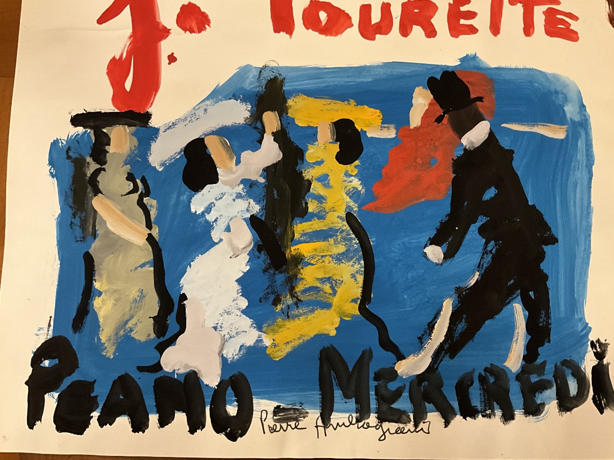 Pierre Ambrogiani  , Gouache , pièce unique + livre Marseille au temps du transbordeur .-photo-3