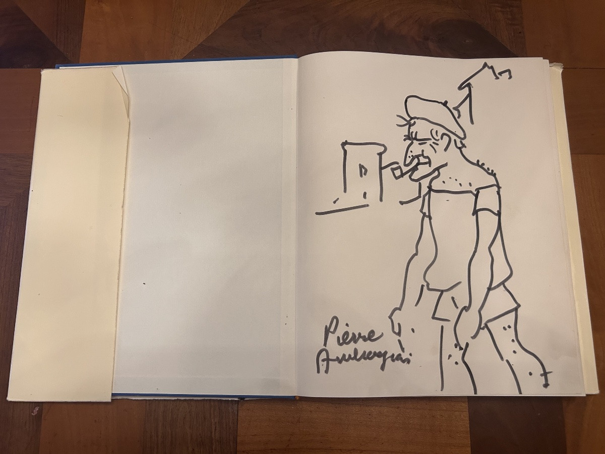 Pierre Ambrogiani  , Gouache , pièce unique + livre Marseille au temps du transbordeur .-photo-1