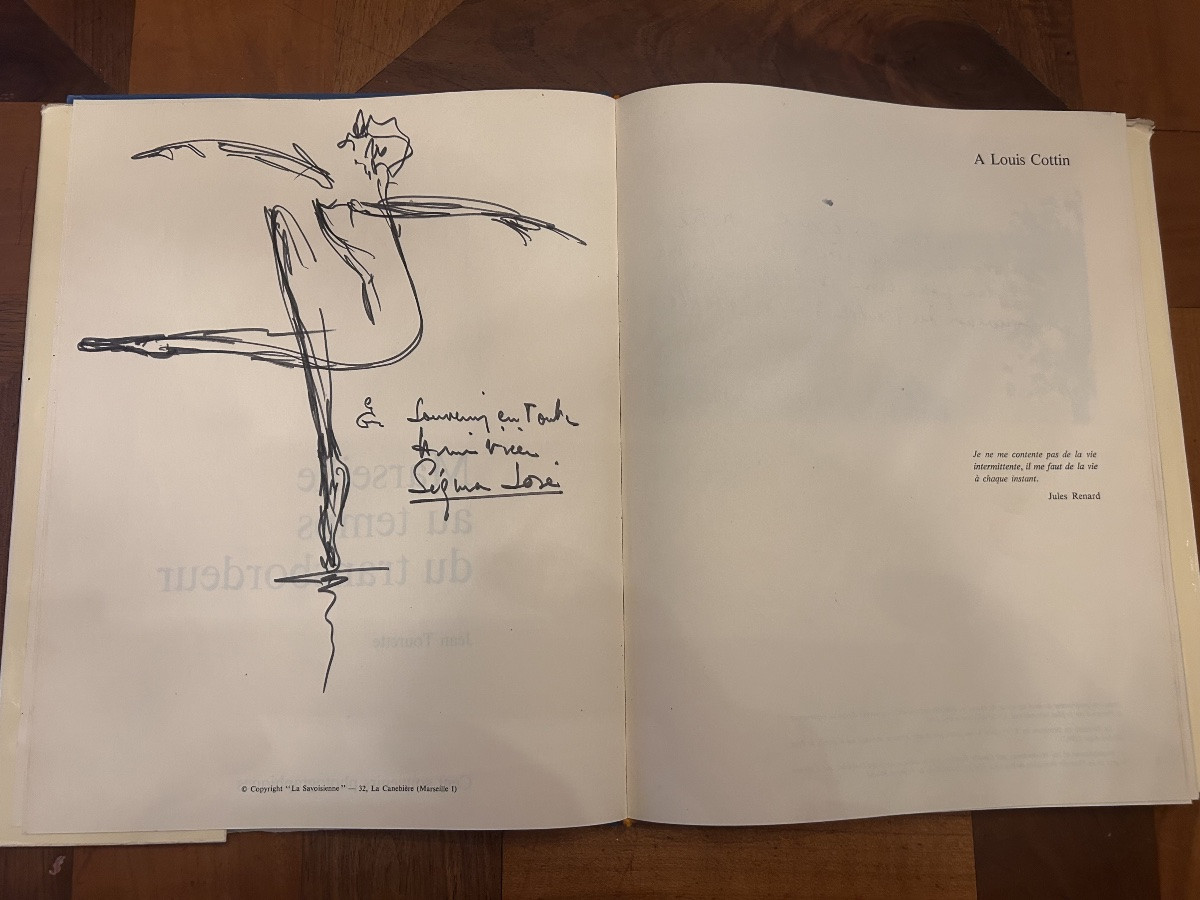 Pierre Ambrogiani  , Gouache , pièce unique + livre Marseille au temps du transbordeur .-photo-2