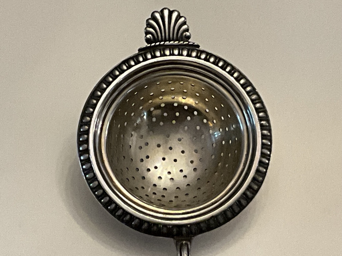 Solid Silver Tea Strainer, Sterling Silver , Minerva Hallmark-photo-1