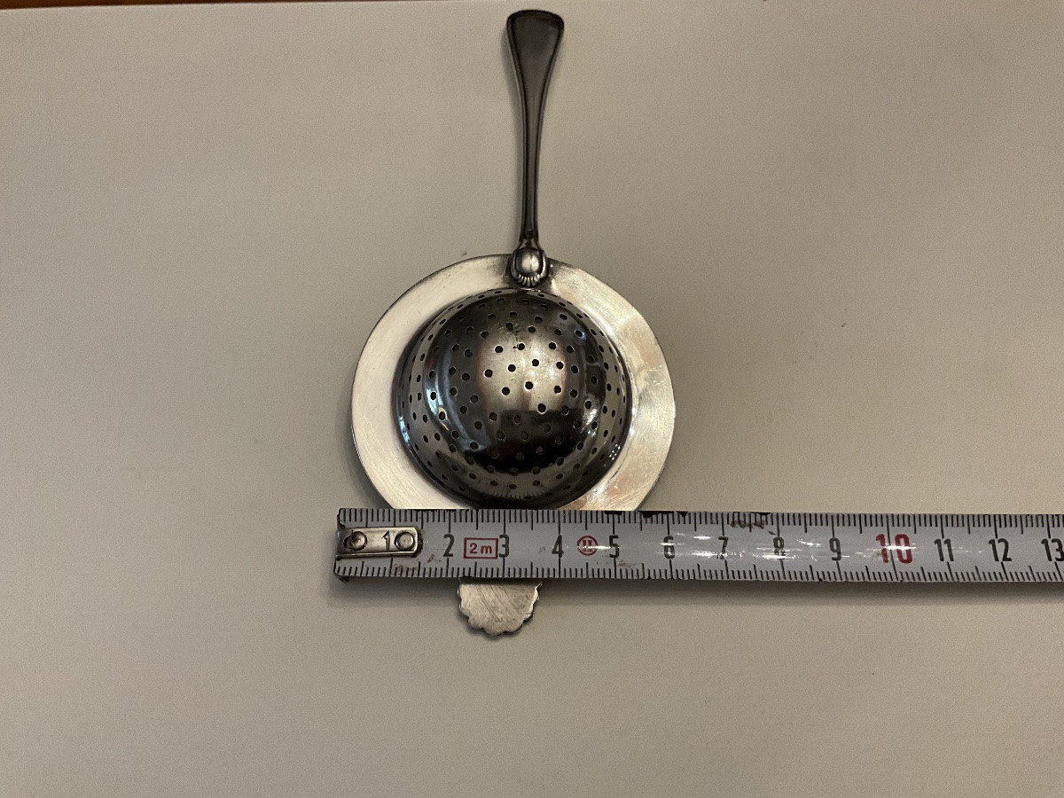 Solid Silver Tea Strainer, Sterling Silver , Minerva Hallmark-photo-3