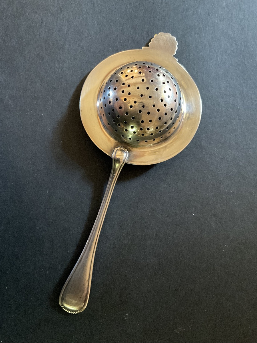 Solid Silver Tea Strainer, Sterling Silver , Minerva Hallmark-photo-5