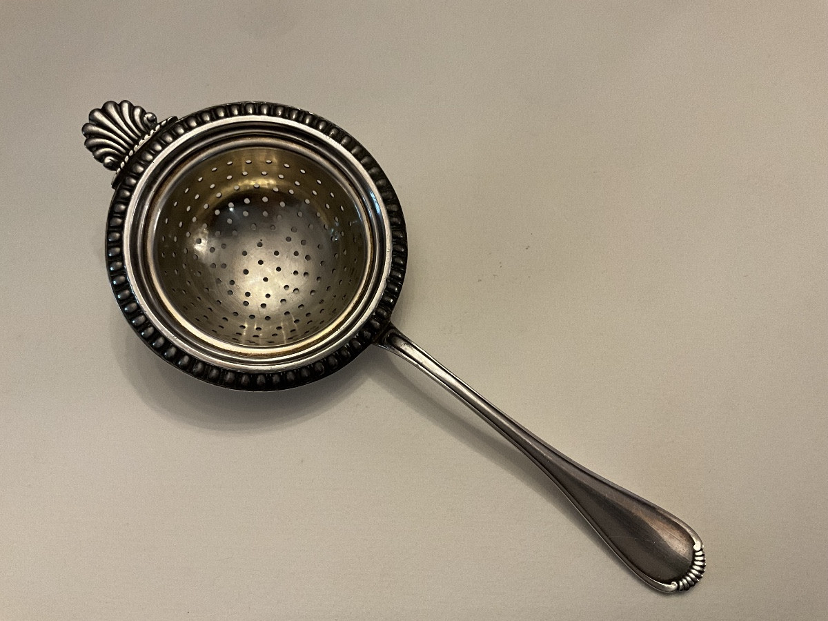 Solid Silver Tea Strainer, Sterling Silver , Minerva Hallmark