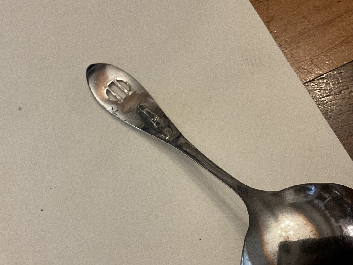 6 Mocha Spoons + Sugar Spoon + Small Cream Or Jam Ladle, Dutch Silver-photo-6