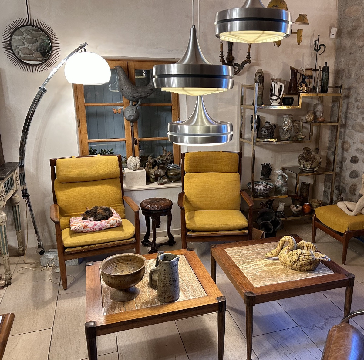 Two Armchairs And An Ottoman. Design By Grete Jalk, Denmark, 1960s.-photo-3