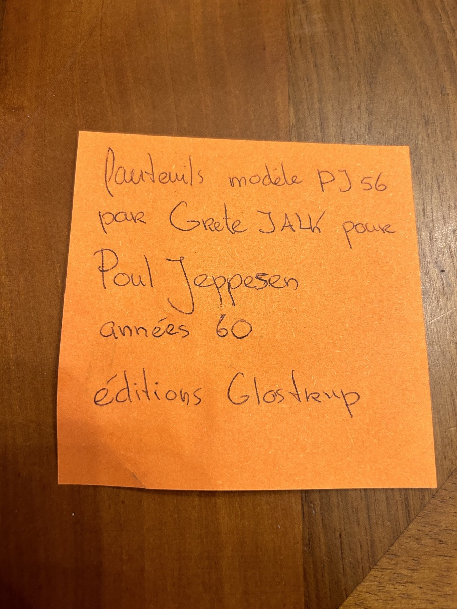 Two Armchairs And An Ottoman. Design By Grete Jalk, Denmark, 1960s.-photo-4