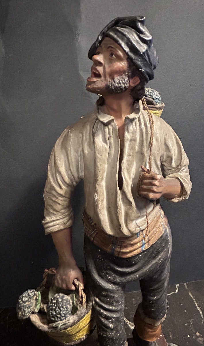 Nativity Scene Figure. Italy, 19th Century. Flower Seller -photo-2