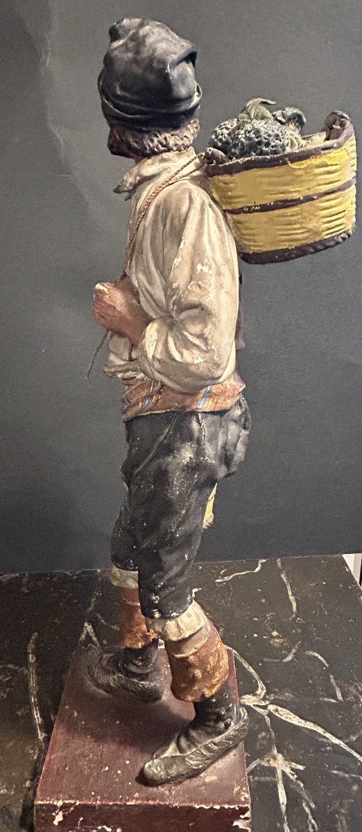 Nativity Scene Figure. Italy, 19th Century. Flower Seller -photo-2