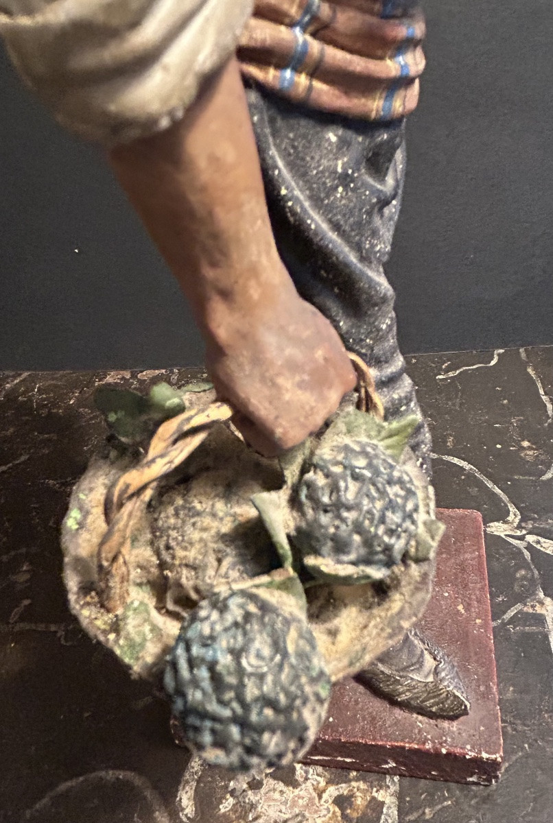Nativity Scene Figure. Italy, 19th Century. Flower Seller -photo-4