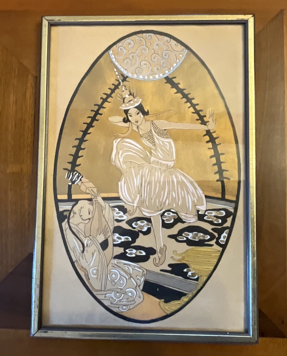 E. Borne, Series Of 4 Art Deco Period Stencils, Oriental Scenes (china, Japan)-photo-3