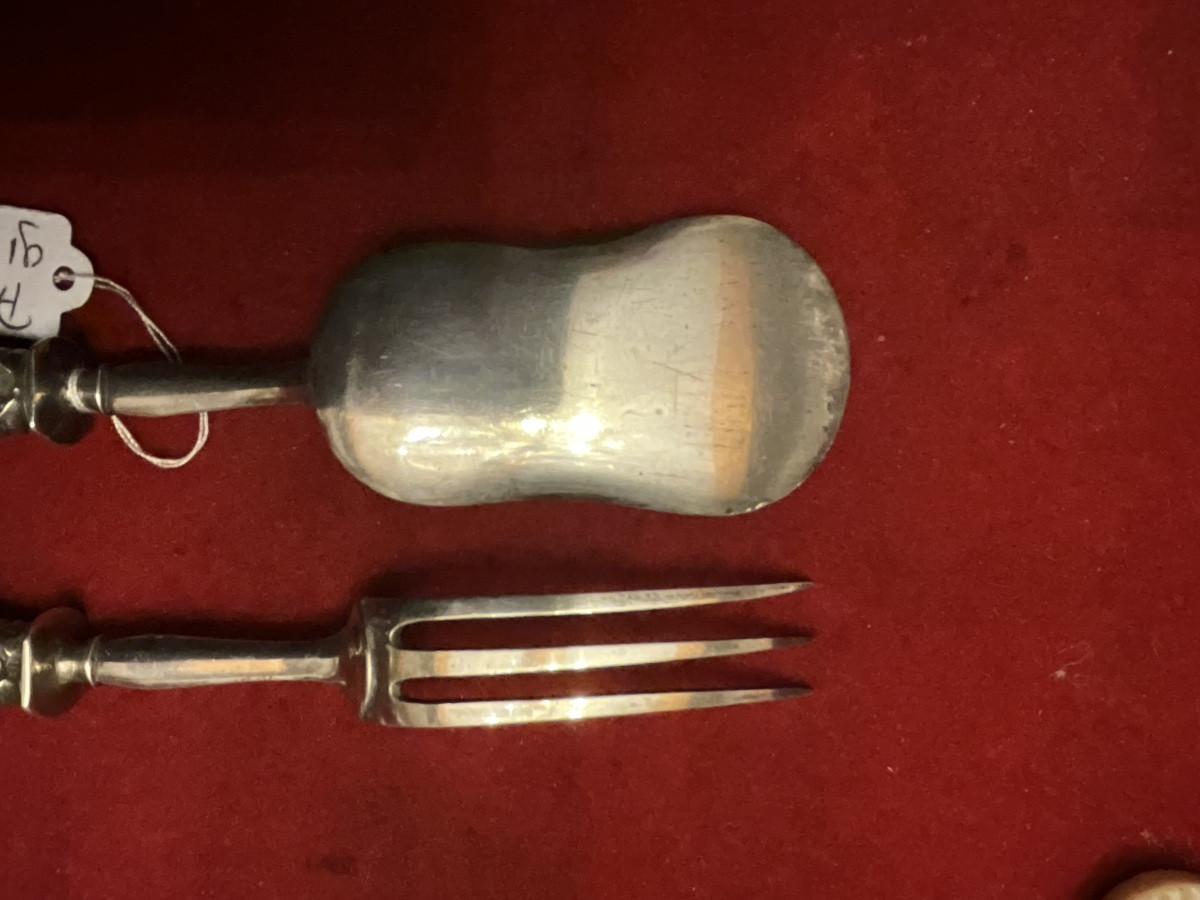 Fourchette et pelle pour mignardises , argent 950/1000 , Minerve .  poinçon Emile Puiforcat i-photo-4