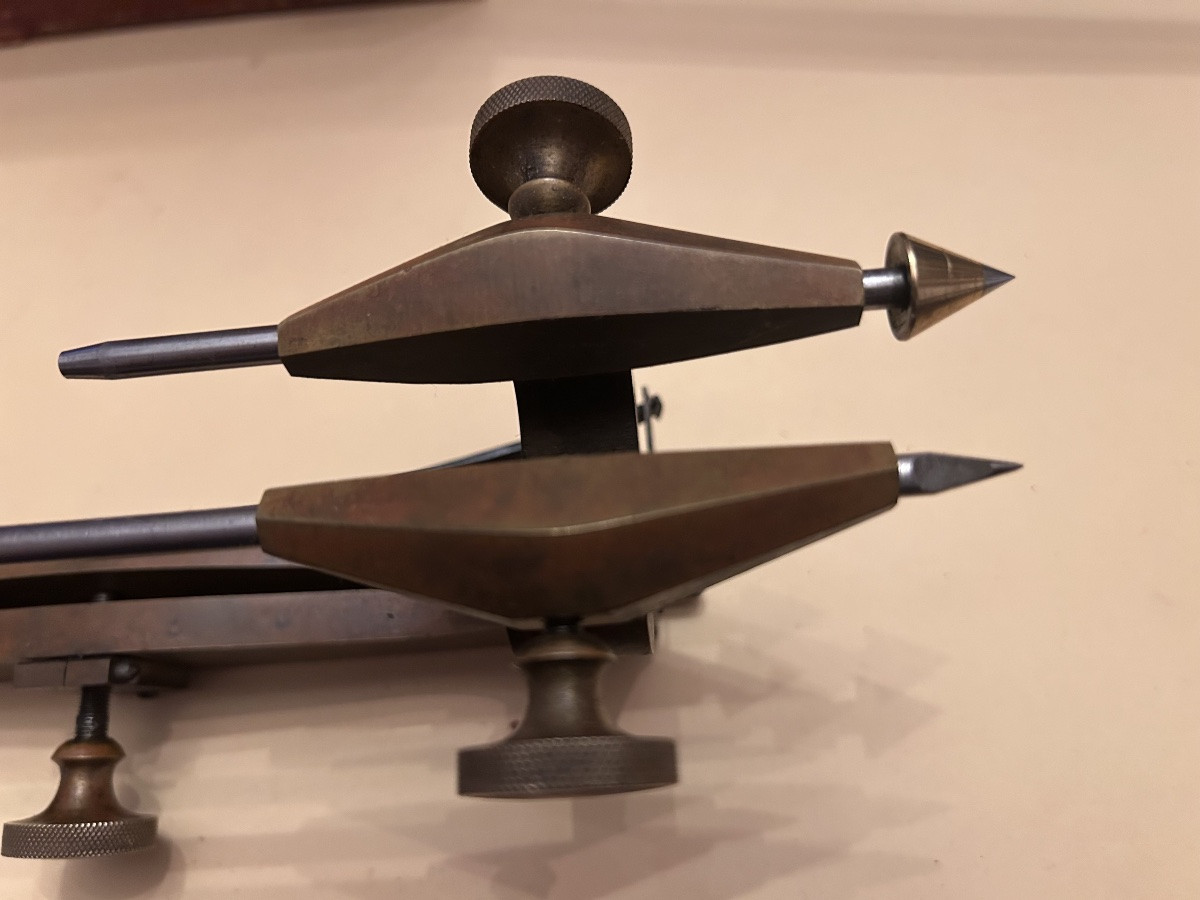 Large Gear Compass. Antique Watchmaker's Tool.-photo-5