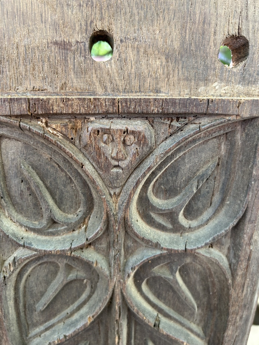 5 Panels From A Gothic Chest, Oak, 15th Century-photo-2