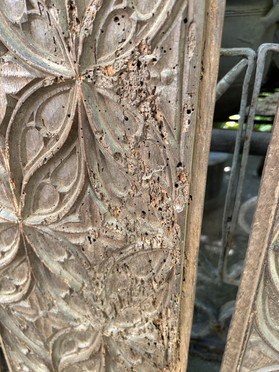 5 Panels From A Gothic Chest, Oak, 15th Century-photo-8
