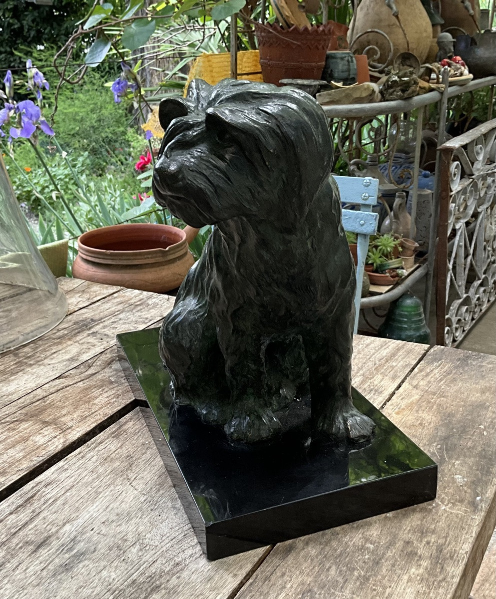 Chien assis en bronze par Georges Lavroff ,  1895 - 1991-photo-2