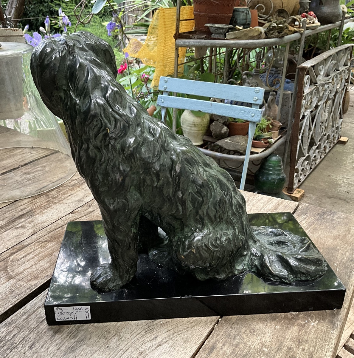 Chien assis en bronze par Georges Lavroff ,  1895 - 1991-photo-3
