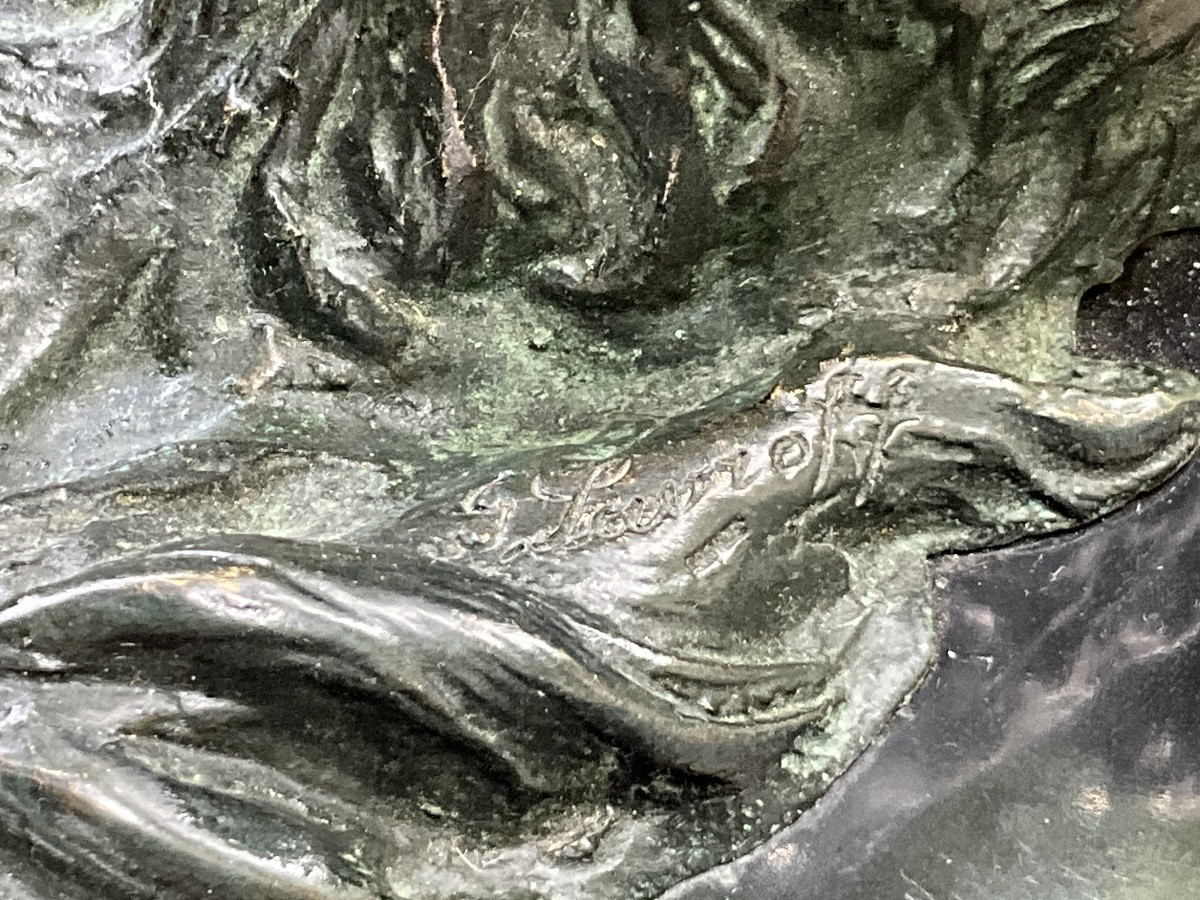 Chien assis en bronze par Georges Lavroff ,  1895 - 1991-photo-1