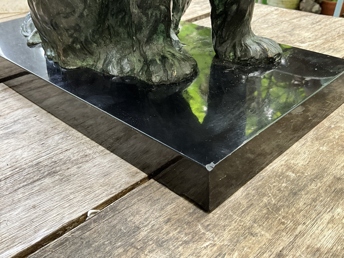 Chien assis en bronze par Georges Lavroff ,  1895 - 1991-photo-3