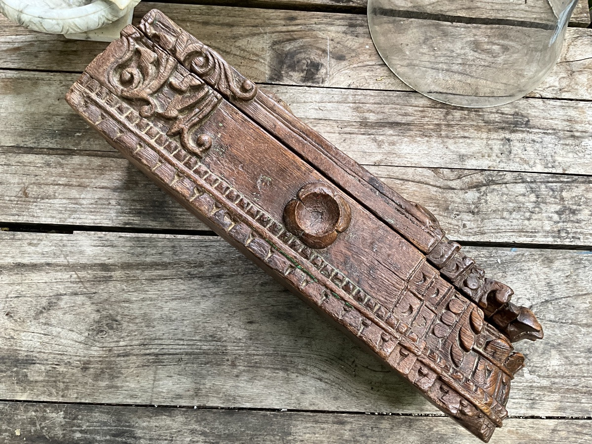 Boîte à épices en bois sculpté , Inde , XIXe siècle -photo-6