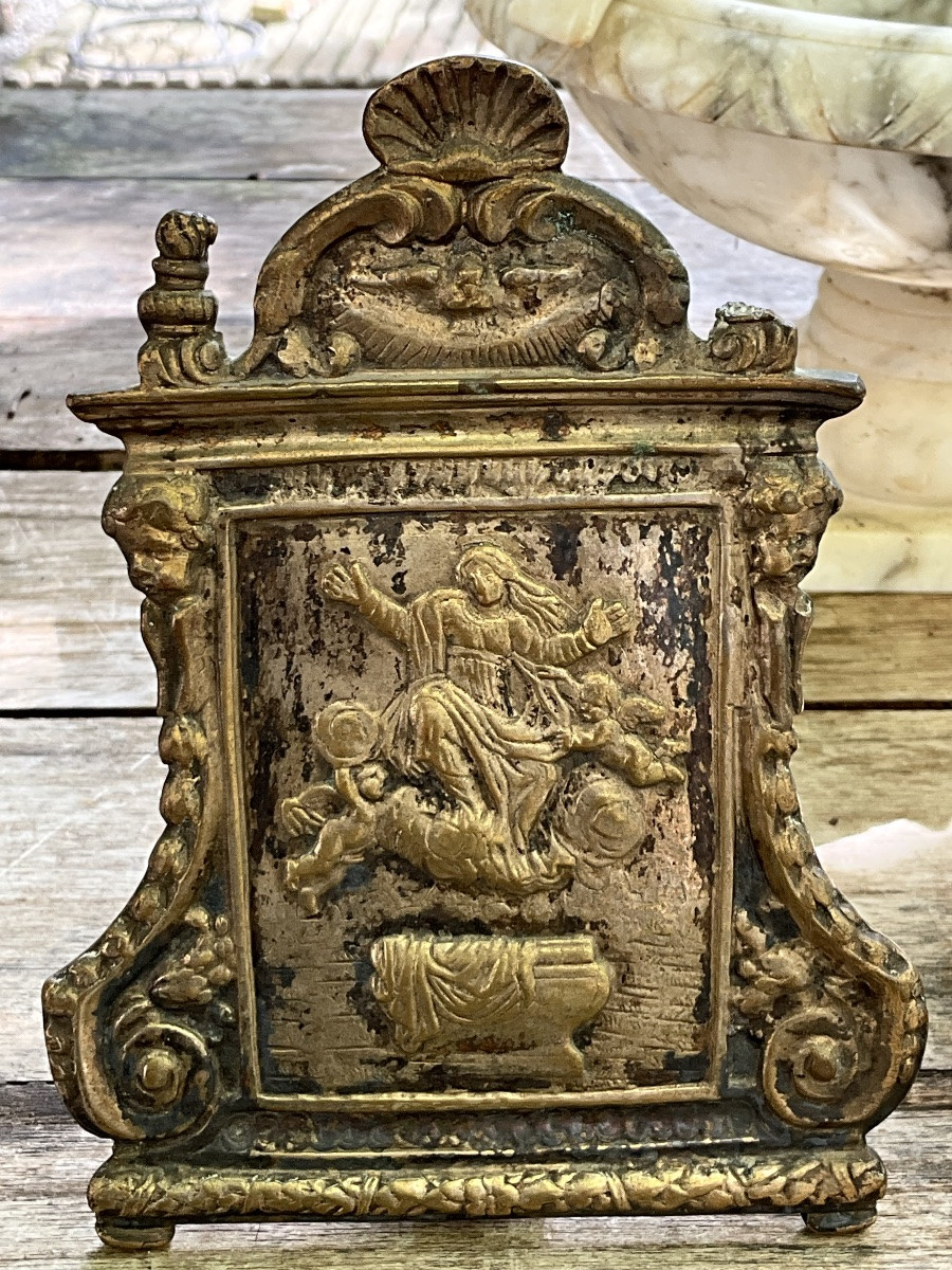 2 baisers de paix ou osculatoires en bronze , XVIIIème siècle -photo-2