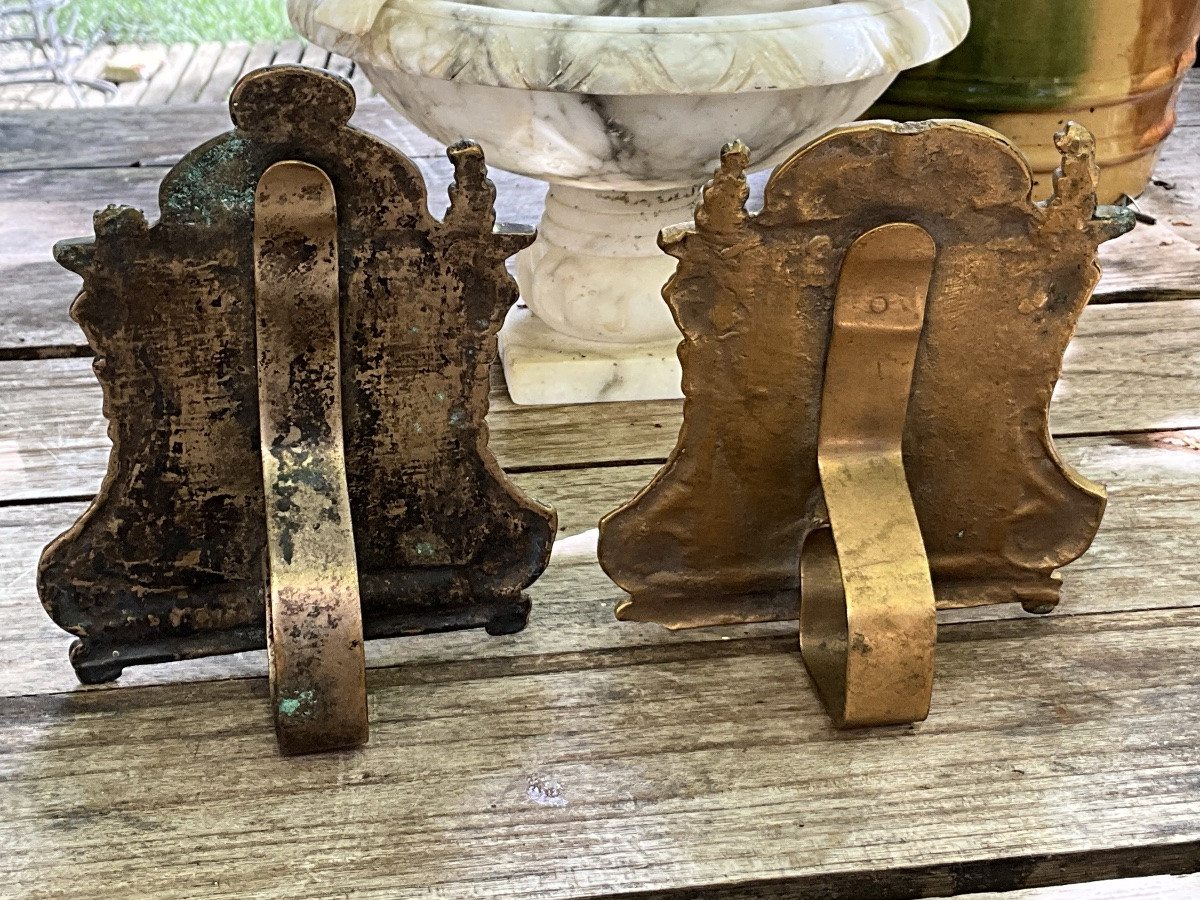 2 baisers de paix ou osculatoires en bronze , XVIIIème siècle -photo-4