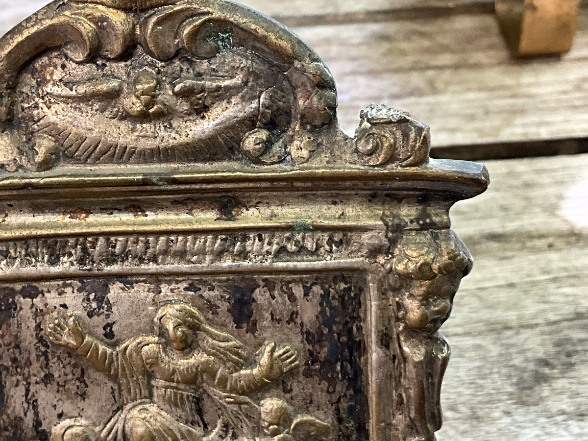 2 baisers de paix ou osculatoires en bronze , XVIIIème siècle -photo-2