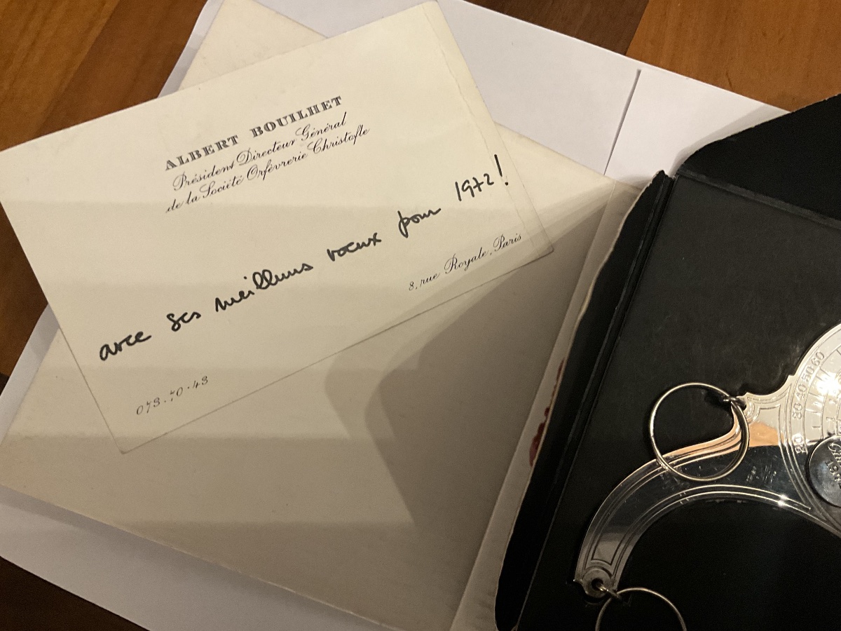 Christofle Letter Scales In Its Original Packaging.  1972 Happy New Year-photo-1