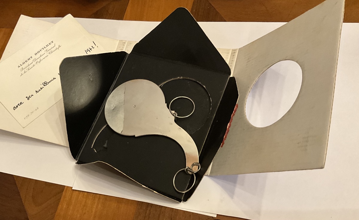 Christofle Letter Scales In Its Original Packaging.  1972 Happy New Year-photo-2