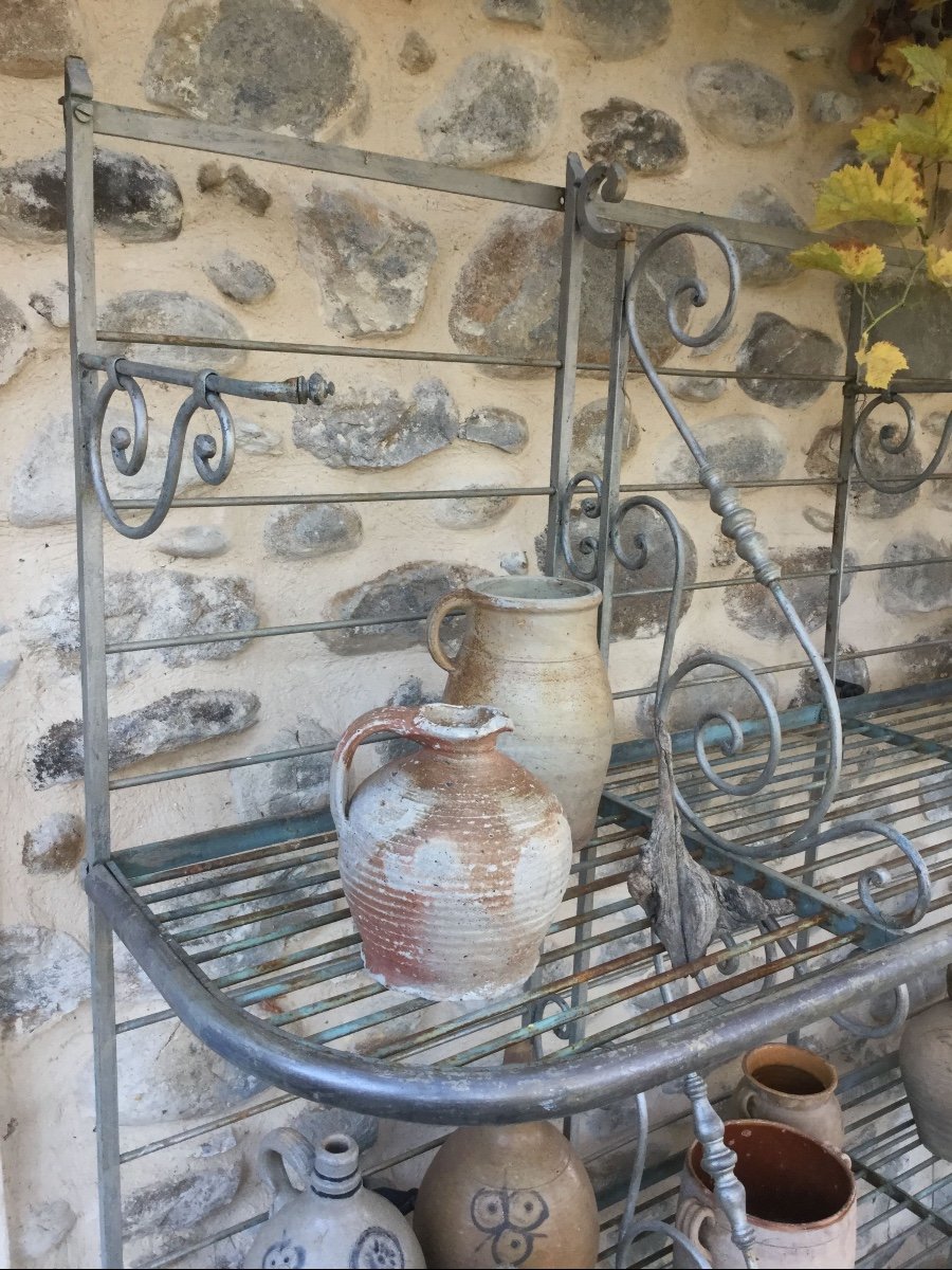 Old Bakery Shelf In Iron, Brass And Cast Iron, Around 1920-photo-3