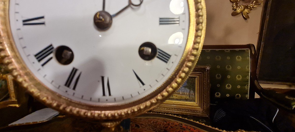Horloge En Porcelaine De Sèvres, Monture En Bronze Doré Napoléon III -photo-3