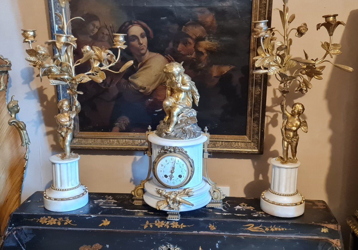 Louis XVI Bronze And Marble Fireplace Trim