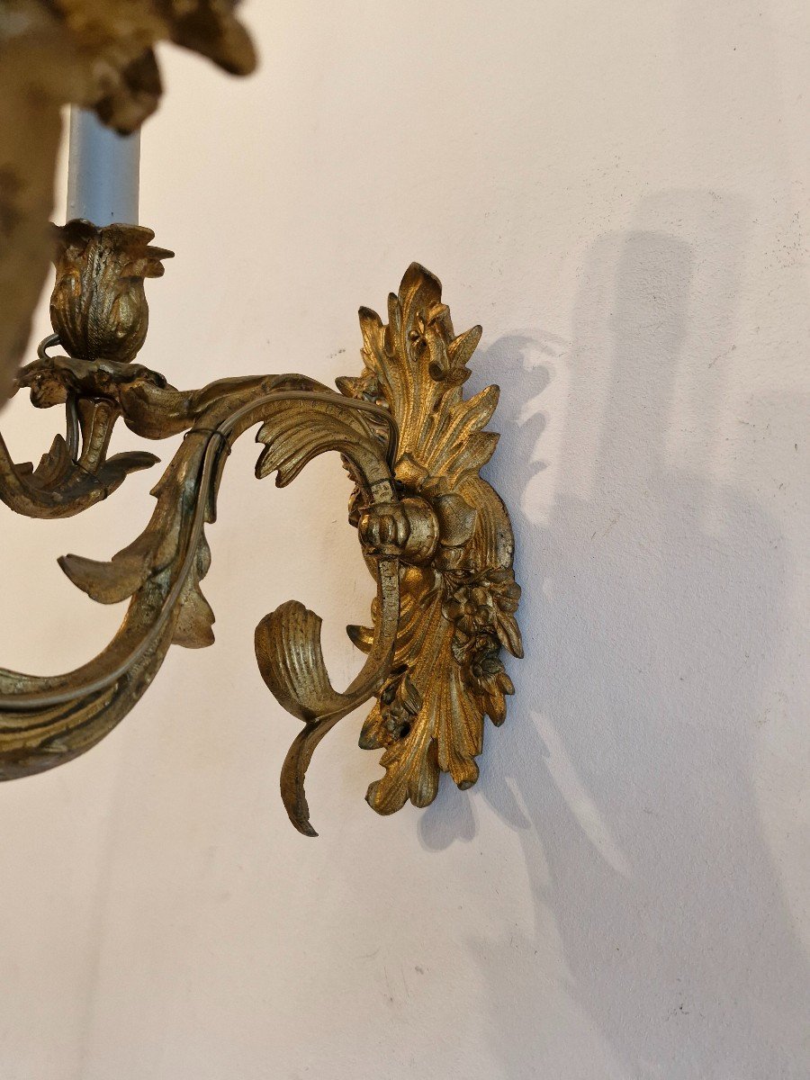 Paire d'Applique En Bronze Style Louis XV -photo-4