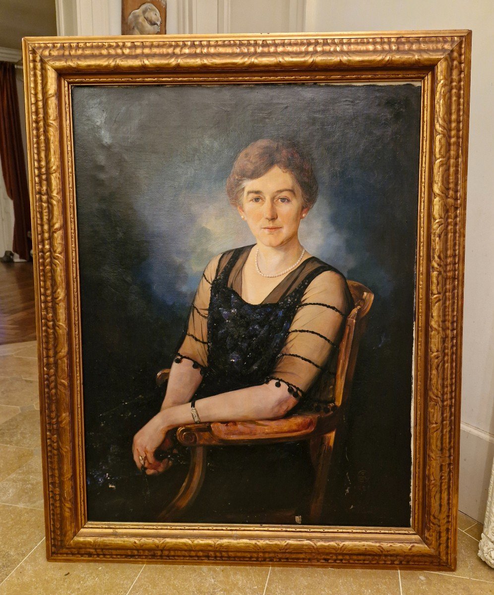 émile Deckers, Portrait Of A Woman, Oil On Canvas