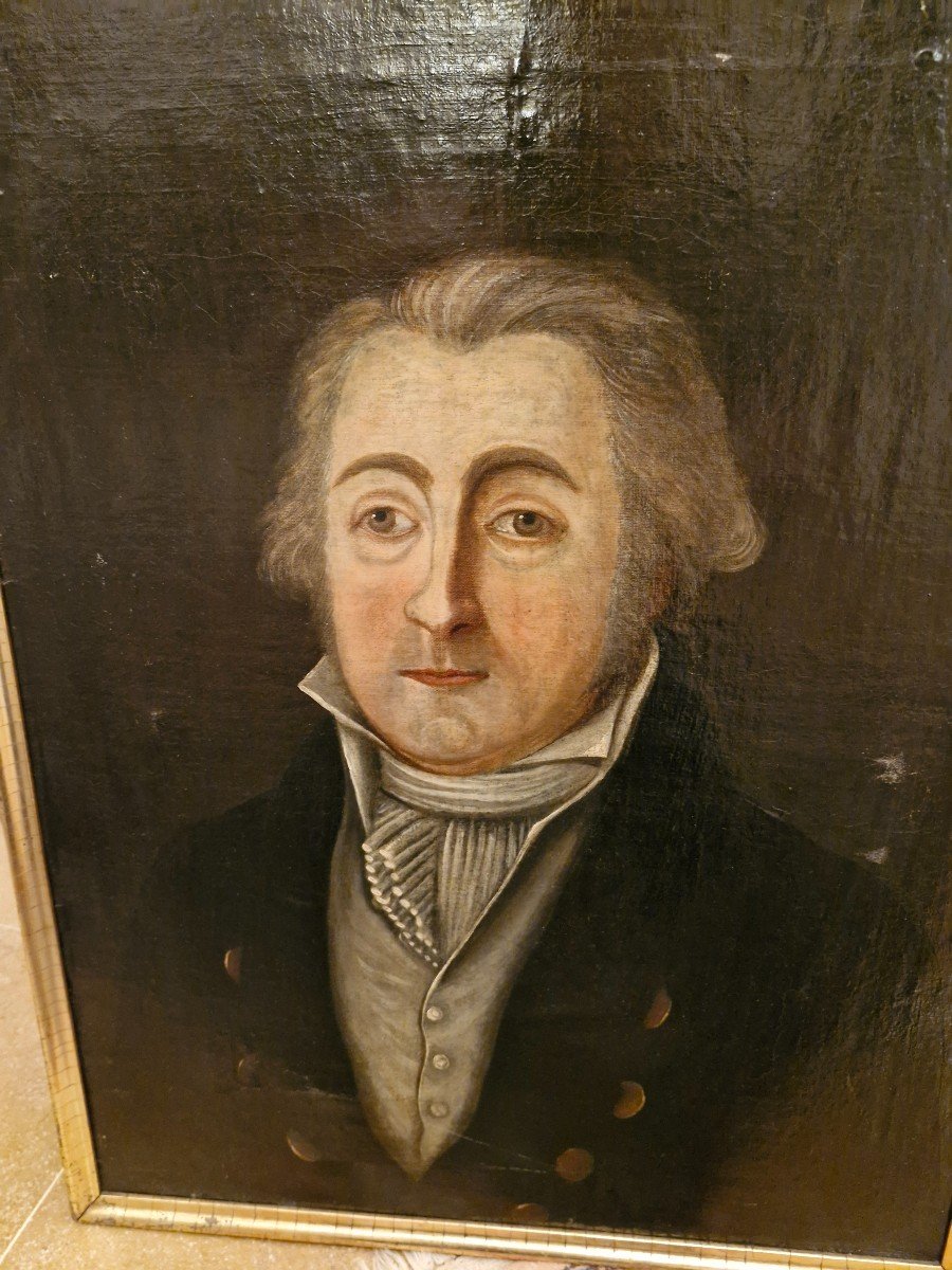 18th Century, Portrait Of A Man Oil On Canvas-photo-2