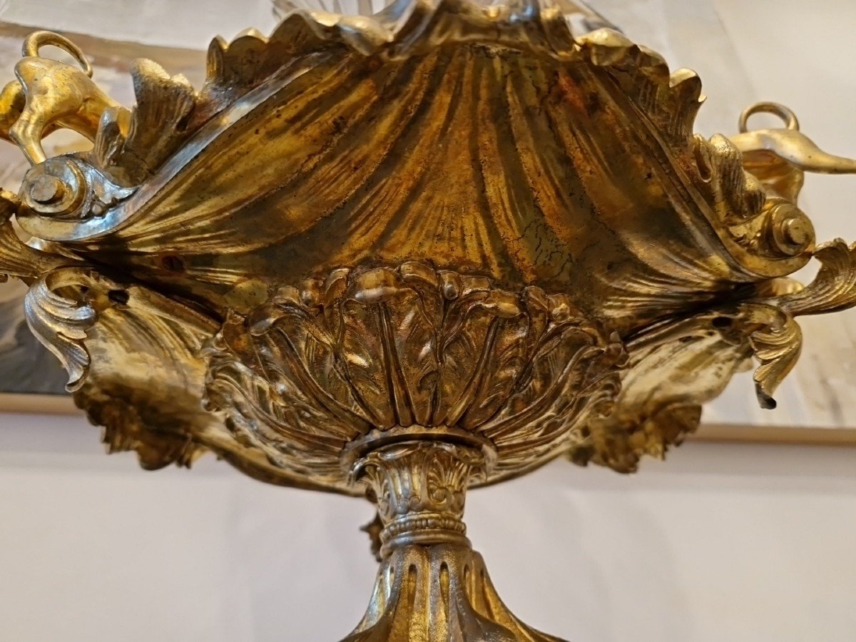 Napoleon III Bronze And Crystal Centerpiece -photo-5