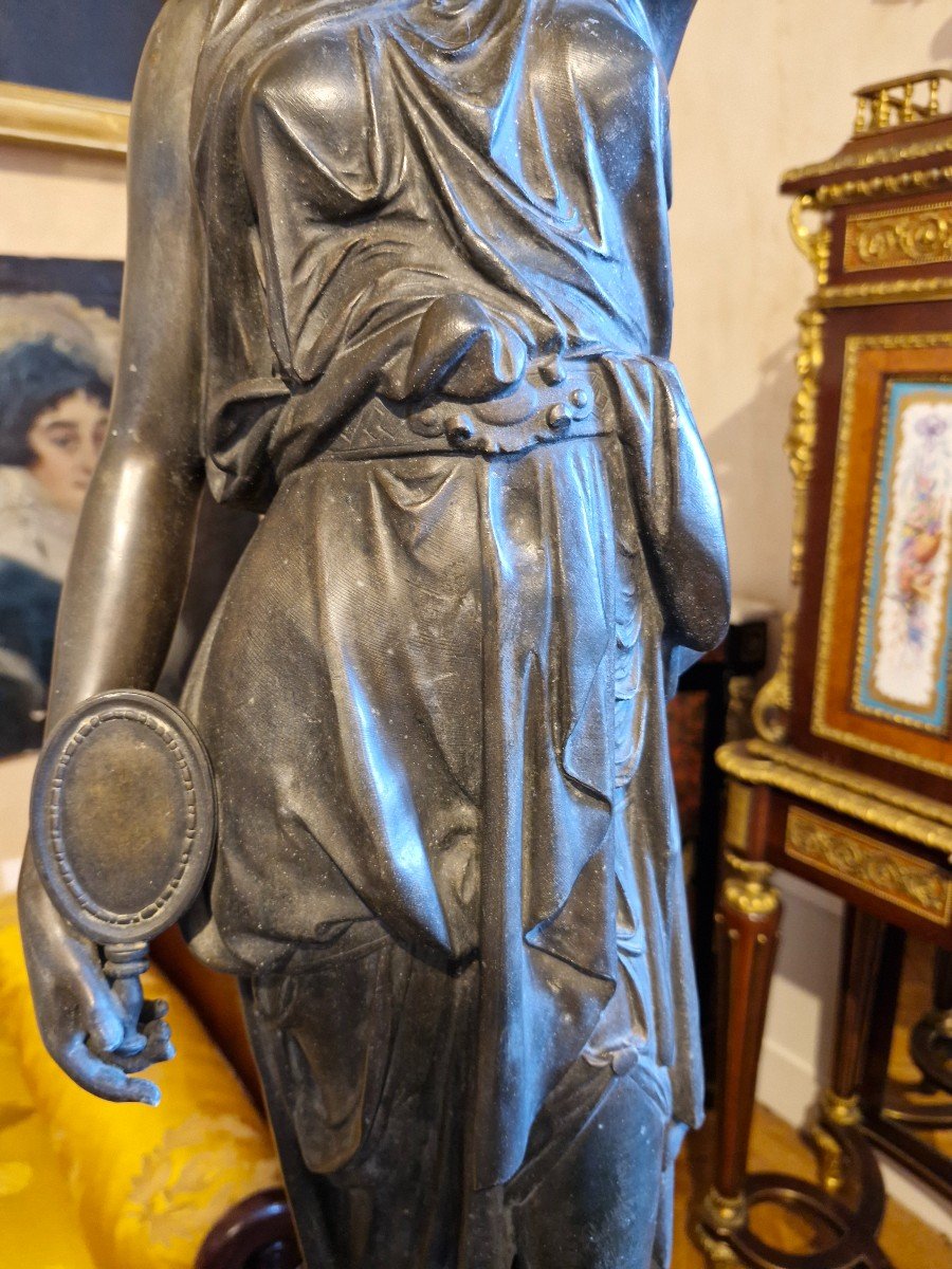 Large Antique Woman Torchiere-photo-4