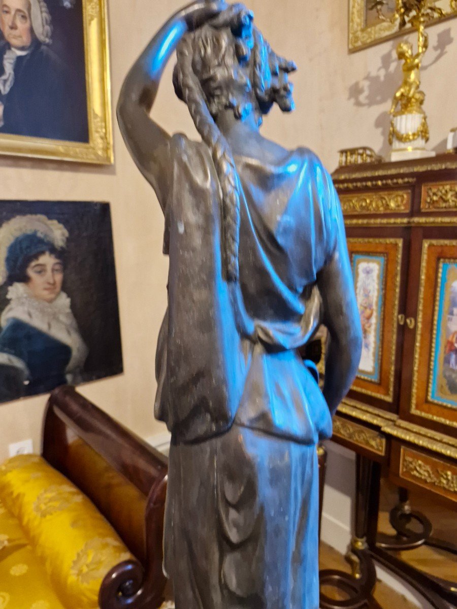 Large Antique Woman Torchiere-photo-4