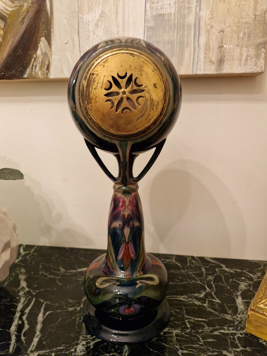 Zuid Gouda Holland, Art Nouveau Earthenware Clock -photo-4