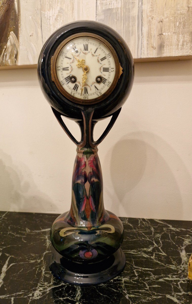Zuid Gouda Holland, Art Nouveau Earthenware Clock 