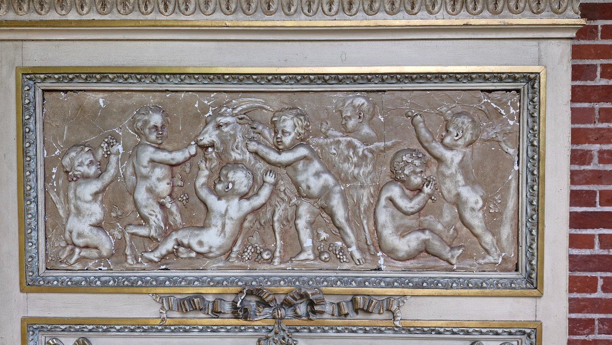 Louis XVI Style Trumeau Decor Cherubs-photo-2
