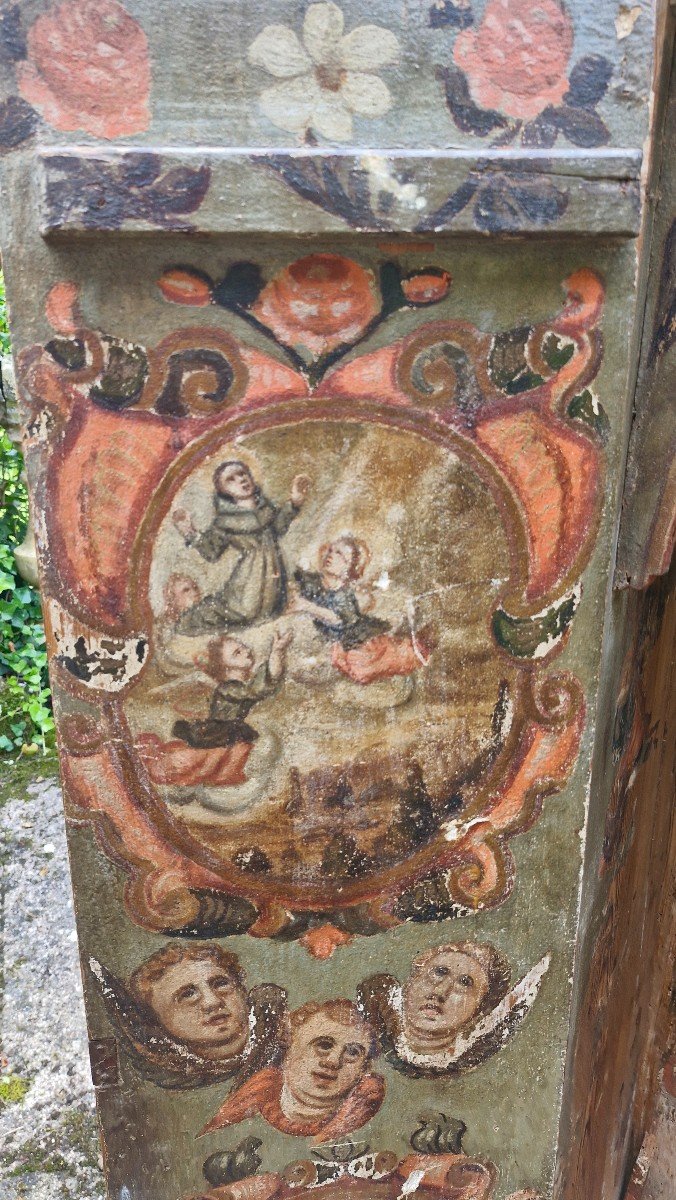 17th Century, Tabernacle Or Oratory In Painted Wood -photo-2