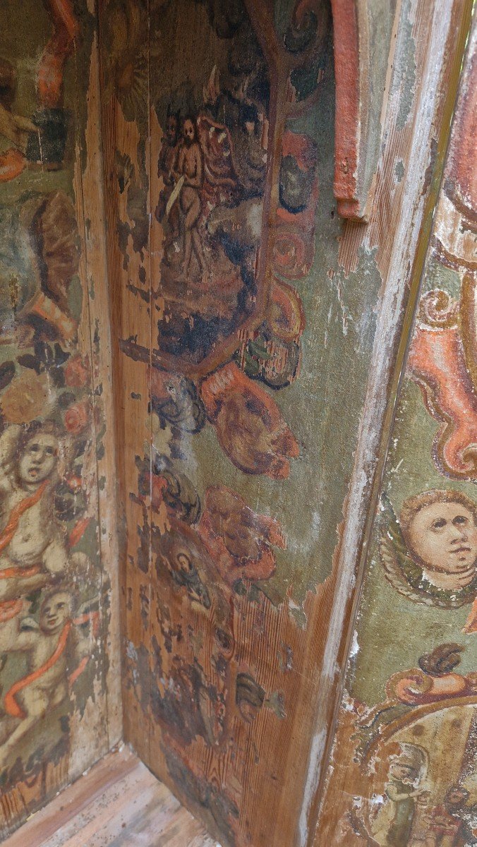17th Century, Tabernacle Or Oratory In Painted Wood -photo-5