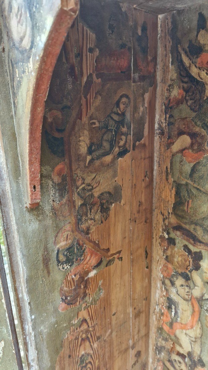 17th Century, Tabernacle Or Oratory In Painted Wood -photo-6