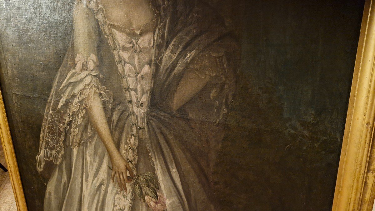 Portrait Of Mrs. Stuart, Wife Of Colqhoum, 18th Century -photo-2