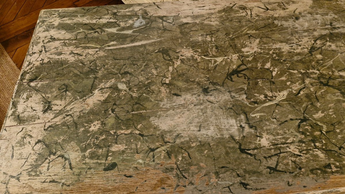 Louis XVI Style Patinated Wood Center Table -photo-2