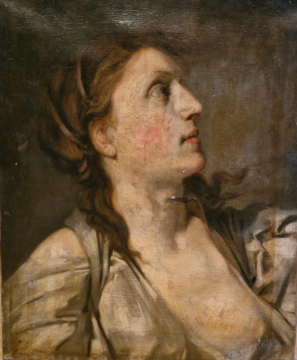 Portrait De Femme Huile Sur Toile