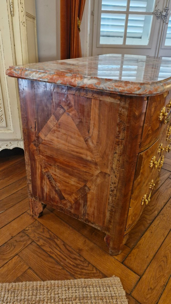 Louis XIV Regency Period Marquetry Chest Of Drawers-photo-2