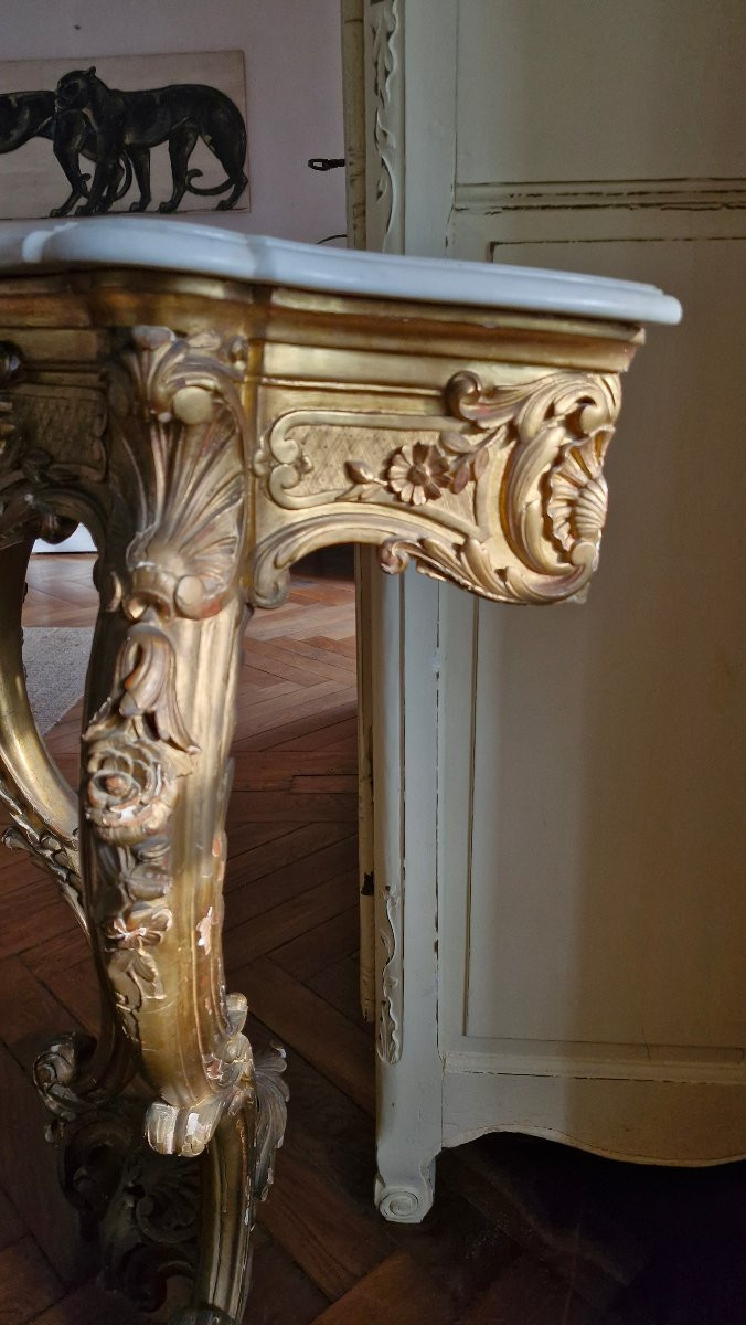 Napoleon III Gilded Wood Wall Console-photo-2