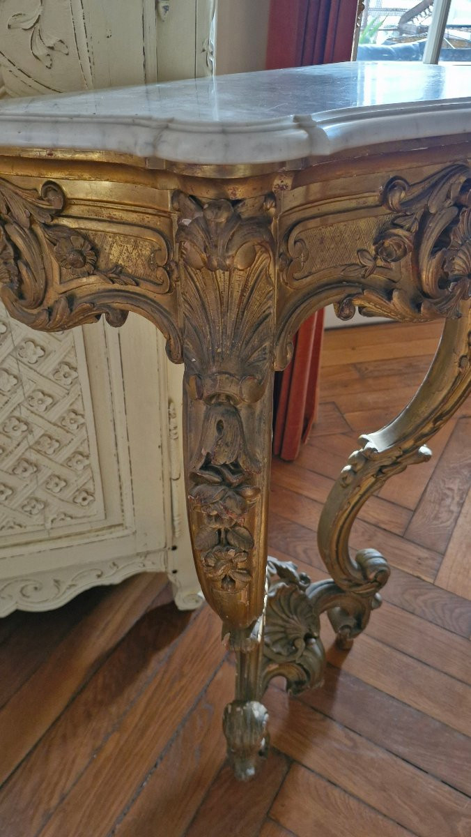 Napoleon III Gilded Wood Wall Console-photo-5
